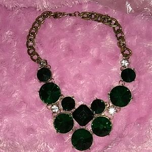 Nasty gal green diamond girl necklace